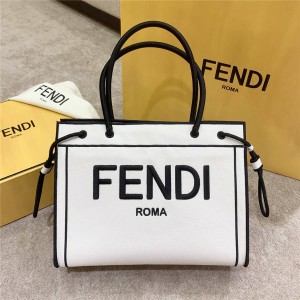 FENDI Shopping Bag Medium Printed Canvas ROMA Tote Bag 8BH378