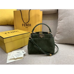 FENDI Suede PEEKABOO ICONIC XS Handbag 8BN309
