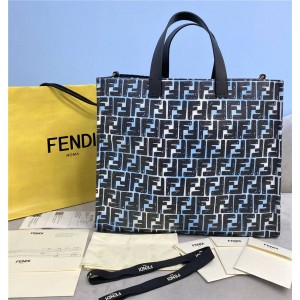 fendi glazed canvas FF handbag tote shopping bag 8BH357