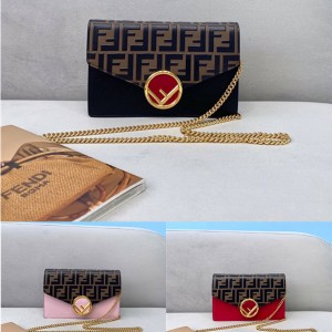FENDI fight leather chain belt wallet WOC mini handbag 8BS006