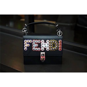 Fendi official website female bag color matching rivet letter KAN I MINI handbag 8M0381