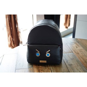 Fendi official website men's backpack nylon spell leather robot pattern bag