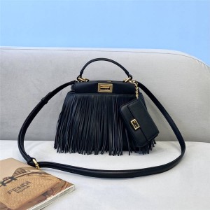 FENDI new PEEKABOO ICONIC mini tassel handbag