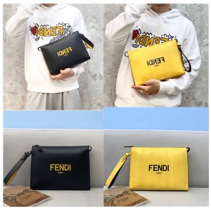 FENDI official website new men's flat leather clutch 7VA491