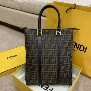 fendi official website FF canvas vintage tote bag