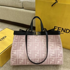 FENDI PEEKABOO X-TOTE canvas shopping bag cherry blossom pink 8BH374