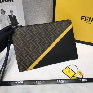 FENDI new men's color matching flat clutch 7N0110