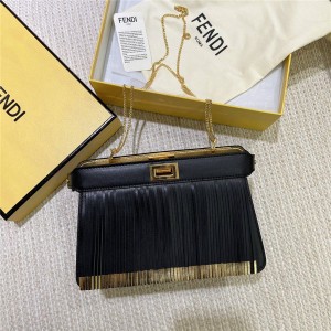 FENDI Mini PEEKABOO I SEE U Clutch Tassel Chain Bag