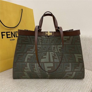 FENDI PEEKABOO X-TOTE FF Vertigo Canvas Shopping Bag 8BH374