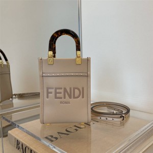 FENDI Sunshine Pink Leather Mini Tote Bag 8BS051