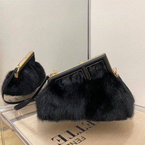 FENDI FIRST Mink Fur Small Handbag 8BP129