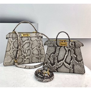 fendi PEEKABOO I SEEU python leather handbag 8BN327/8BN321