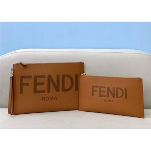 FENDI new LOGO leather flat clutch 8N0149/8N0178
