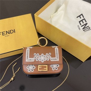 FENDI Embroidered Bag Ornament NANO BAGUETTE Charm 7AR844