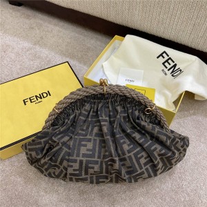 FENDI FF pattern old flower SHELL clutch cloud bag 8BP121