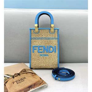 FENDI Woven Sunshine Mini Tote Bag Handbag 8BS051