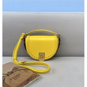 FENDI Women's Bag Moonlight Handbag Saddle Bag Yellow 8BT346