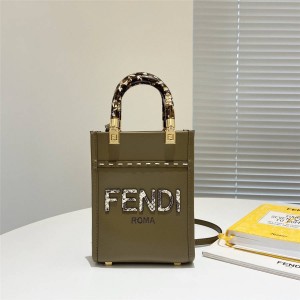 FENDI Snake Skin Sunshine Mini Tote Handbag 8BS051