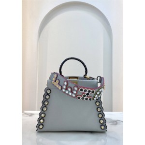 Fendi snakeskin handle ring rivet PEEKABOO ICONIC MINI handbag