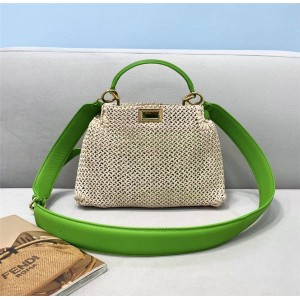 fendi raffia woven PEEKABOO ICONIC MINI handbag