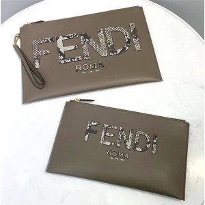 FENDI LOGO Snakeskin Flat Clutch 8N0149/8N0178