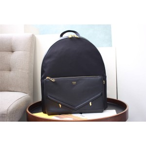 FENDI nylon and leather small monster black eyes backpack 7VZ042