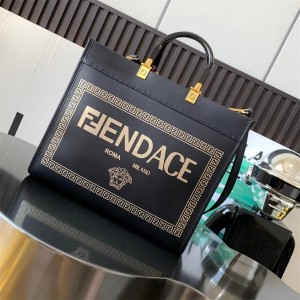Fendi Versace Fendance Logo Sunshine Medium Handbag 8BH386