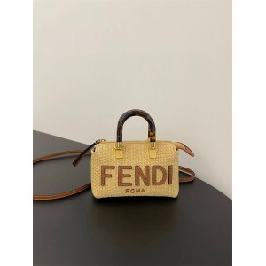 Fendi 8BS067 By The Way Mini Woven Boston Pillow Bag