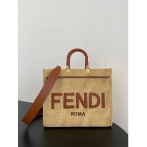 Fendi 8BH386 Sunshine Medium Woven Sunshine Shopping Bag Tote Bag 36041