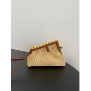Fendi 8BP129 Natural Grass Knitted First Small Handbag 36038