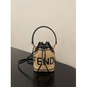 Fendi 8BS010 Woven Lafite Mon Tresor Bucket Bag