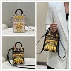 Fendi Versace 8BS051 Sunshine Mini Print Tote Bag