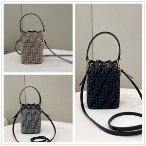 Fendi 8BS010 Mon Tresor Fabric Bucket Bag 8578