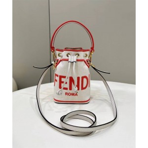 Fendi 8BS010 Mon Tresor Mini Canvas Bucket Bag 8613