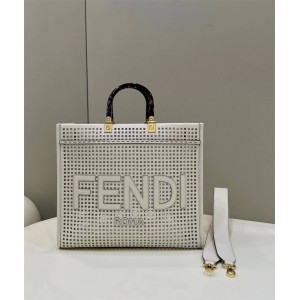 FENDI 8BH386 Hollow Sunshine Medium Shopping Bag Tote Bag 8575