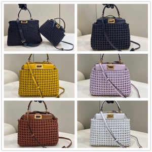 FENDI 8BN244 Woven PEEKABOO ICONIC Mini Handbag 8269