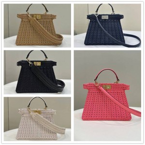 FENDI 8BN327 Woven PEEKABOO ISEEU Small Handbag 80138