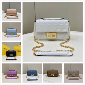 FENDI 8BR793 Iconic Baguette Medium Chain Handbag 8533