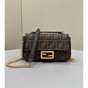 FENDI 8BR793 Iconic Baguette Medium Chain Strap Handbag 8533