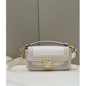 FENDI 8BR600 Medium Woven Baguette Handbag 8536