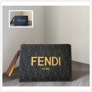 FENDI 7N0126 Roma Printed Zipper Handbag