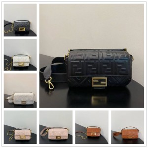 FENDI 8BS017/8BR600 Baguette FF logo relief handbag