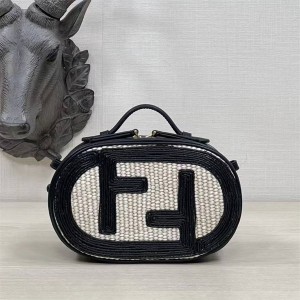 FENDI 8BS058 Grass Woven O'Lock Mini Camera Bag