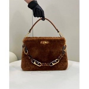 FENDI 8BR805 Wool O'Lock Handheld Shoulder Bag 8043