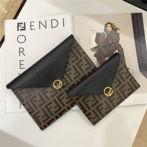 Fendi new leather FF clutch bag purse 8N0151