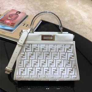 Fendi handbag Peekaboo transparent PVC printing FF shoulder bag