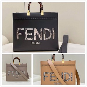 FENDI 8BH386 Snake Skin Sunshine Medium Tote Bag Shopping Bag