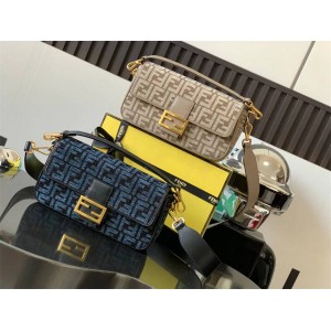 FENDI 8BR600 Chenille Baguette Medium Handbag