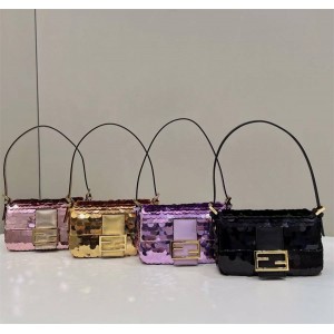 FENDI 8BS049 Sequin Beads BAGUETTE 1997 Mini Handbag 8582