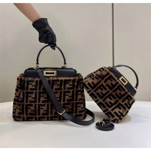 FENDI 8BN244/8BN290 Wool PEEKABOO ICONIC Handbag 8205